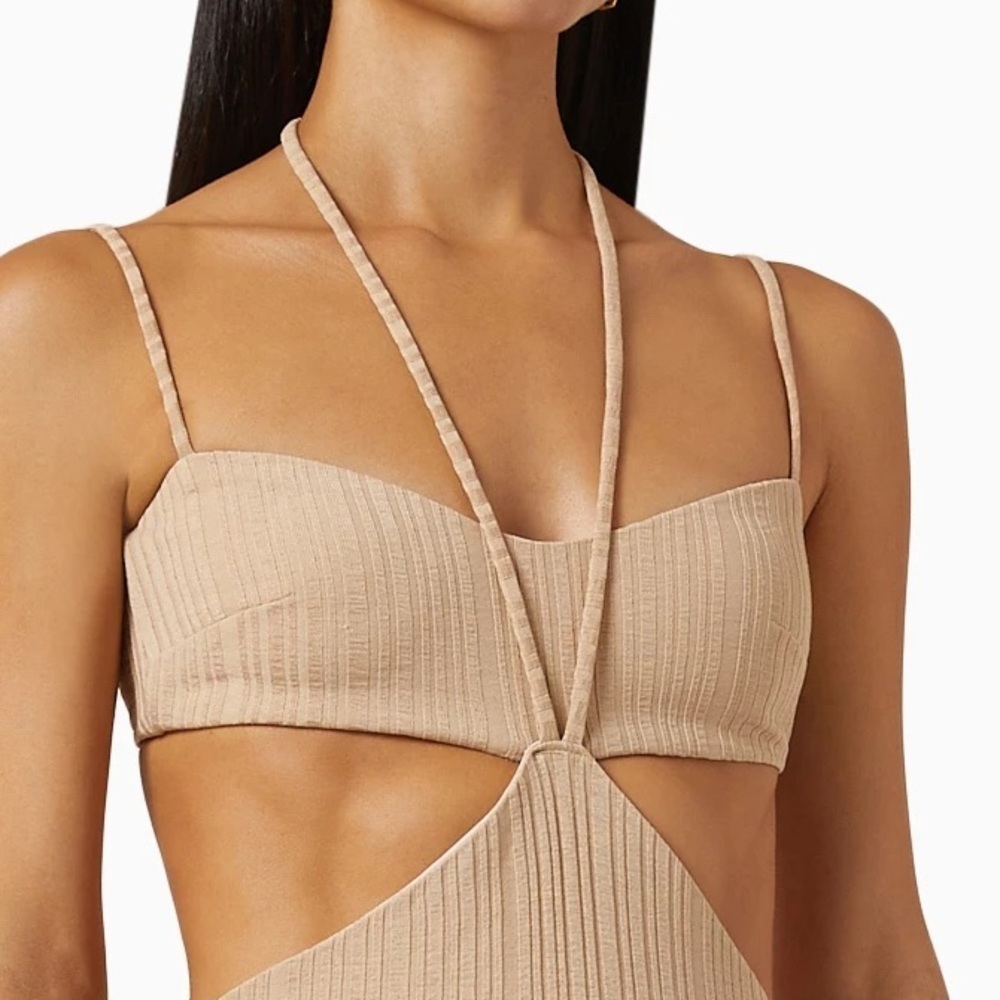 NWT RUMER Rosanna Fitted bandeau bra Top in Nude size Small - Picture 11 of 11